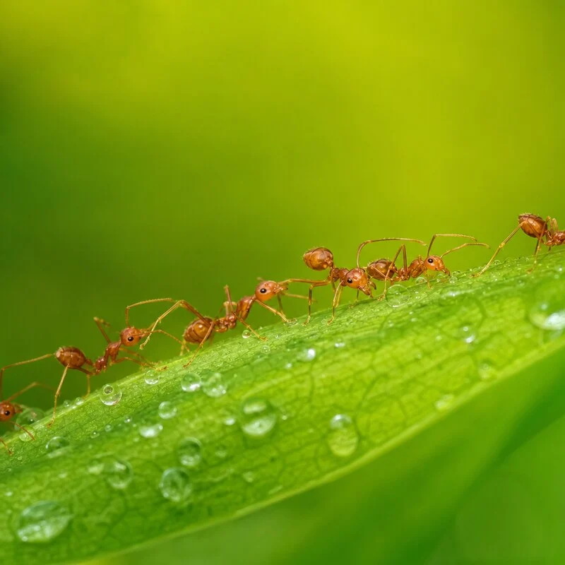 Étape 1 · Stratégie Fourmis en file sur une feuille